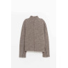 MFPEN SHREDDED BROWN LEISURE ZIP UP JACKET